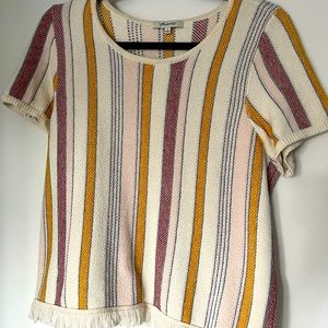 Madewell short sleeve striped shirt. Size Medium. Loose fit.
